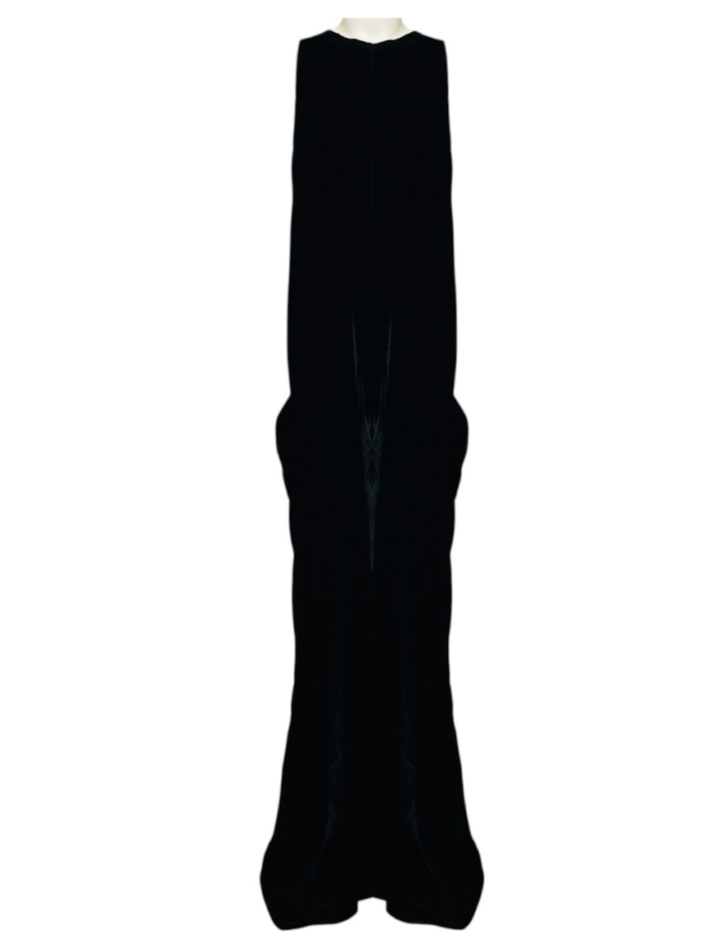 RICK OWENS BLACK LUXOR COLLECTION VELVET FLUID JUMPSUIT